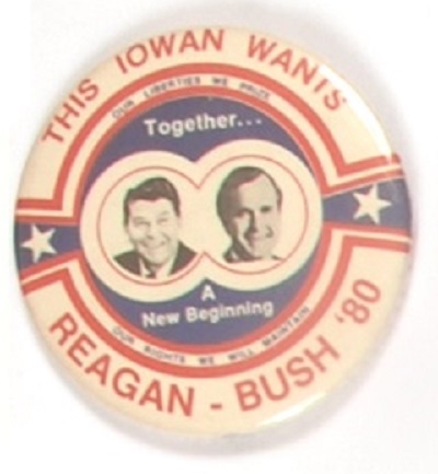 Reagan-Bush Iowa 1980 Jugate