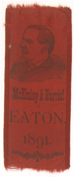McKinley and Harris, Eaton Ohio Ribbon