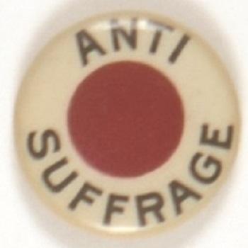 Anti Suffrage Red Bullseye Celluloid