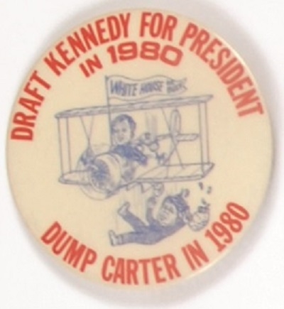 Ted Kennedy Anti Carter Plane Pin 1980