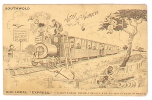 Suffrage Votes for Women Train Postcard