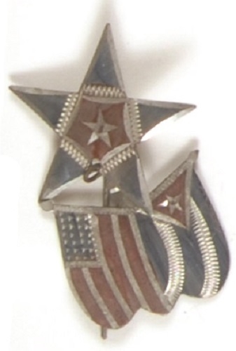 Spanish-American War Cuban, US Flags Pin