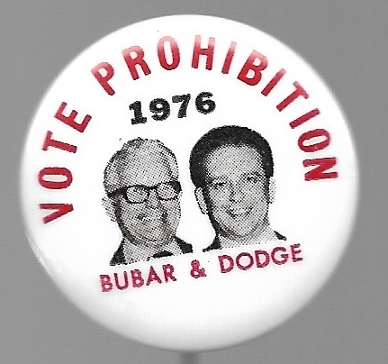 Bubar and Dodge 1976 Prohibition Party Jugate 