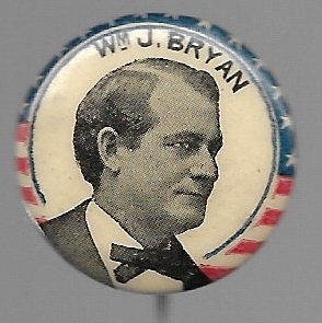 Wm. J. Bryan Early Political Pin 