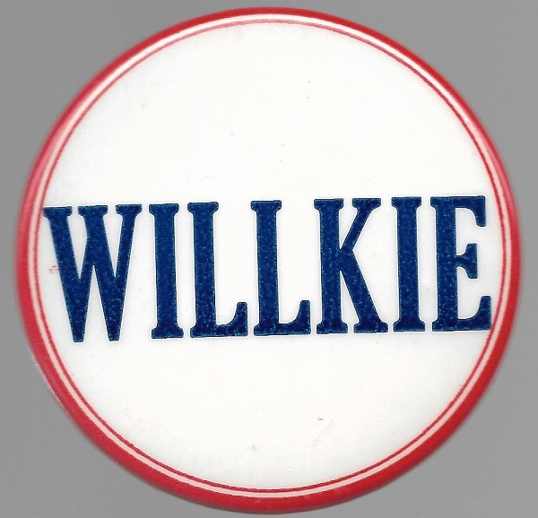 Willkie Red, White and Blue Celluloid 