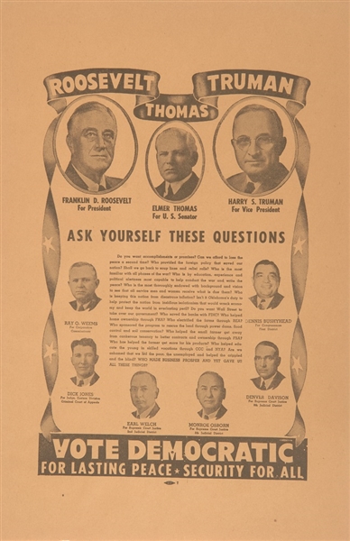 FDR-Truman Oklahoma Coattail Handbill