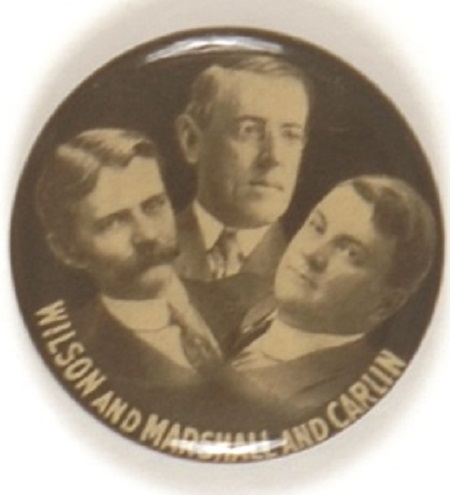Wilson, Marshall, Carlin Virginia Coattail Pin