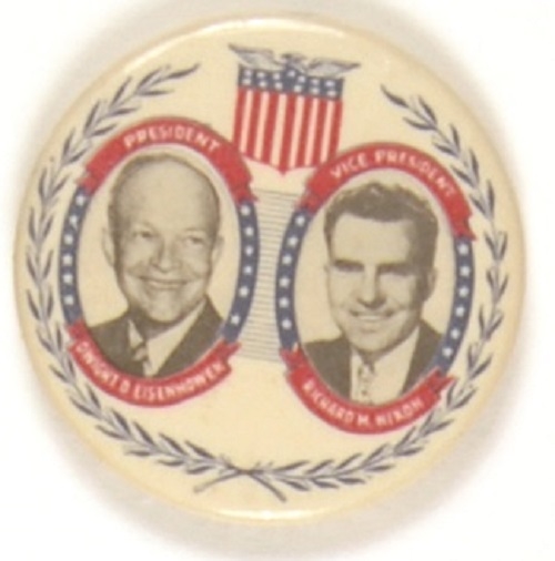 Eisenhower, Ike and Nixon Shield and Laurel Rare Jugate