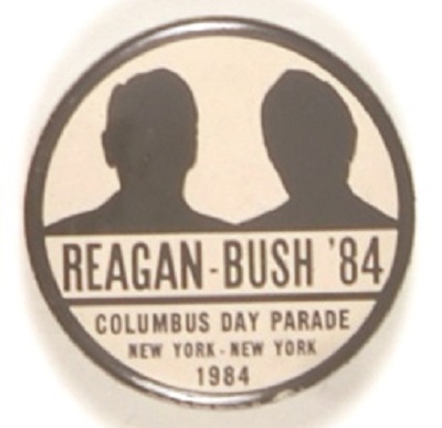 Reagan-Bush Rare Columbus Day Parade Shadow Pin