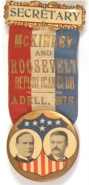McKinley-Roosevelt Adell, Wisc. Badge