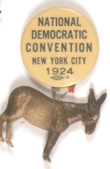 Davis 1924 Convention Pin and Donkey