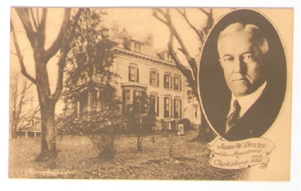 John W. Davis Rare West Virginia Postcard