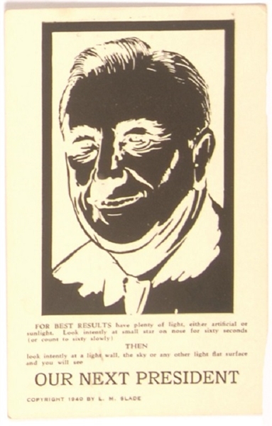 Roosevelt Next President Optical Postcard