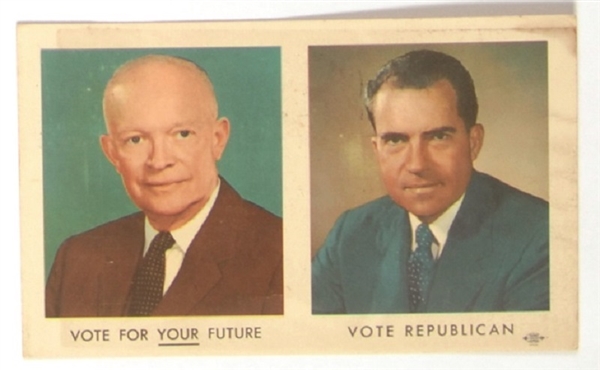 Eisenhower-Nixon Color Postcard