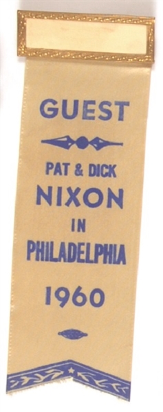 Pat and Dick Nixon 1960 Philadelphia Ribbon