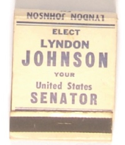 Johnson for Senator Texas matchbook