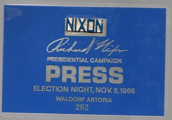 Nixon Waldorf Astoria Press Badge