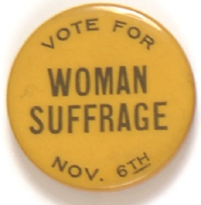 Vote for Woman Suffrage Nov. 6 New York Pin