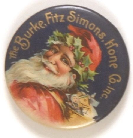 Burke, Fitz Simons and Hone Rochester, NY, Santa Claus Pin