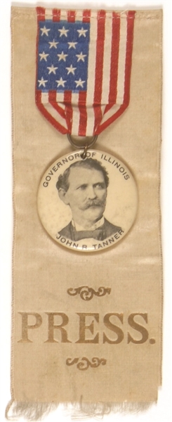 Governor John Tanner of Illinois Press Badge