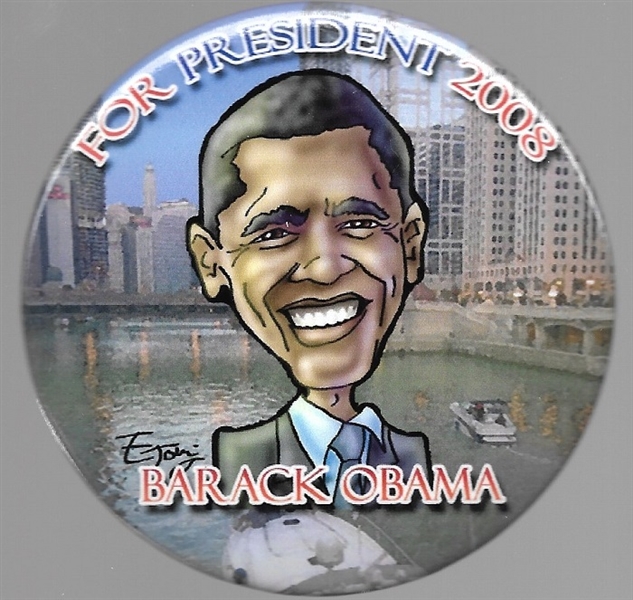 Obama for President 2008 Chicago Pin 