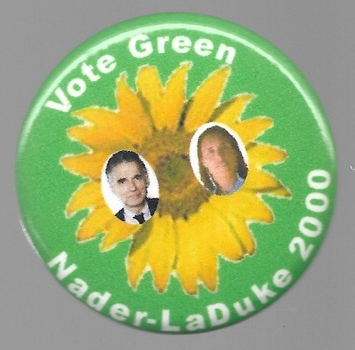 Nader and LaDuke Sunflower Pin 