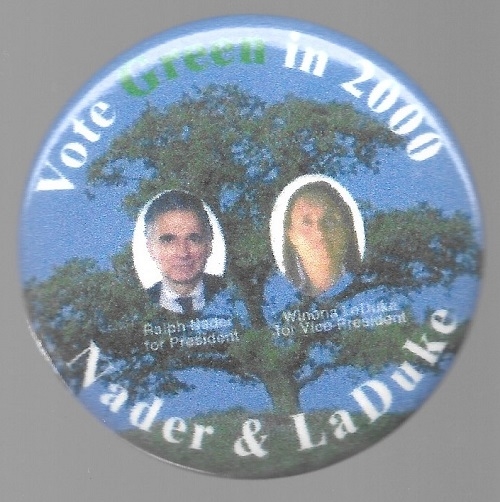 Nader and LaDuke 2000 Green Party Pin 