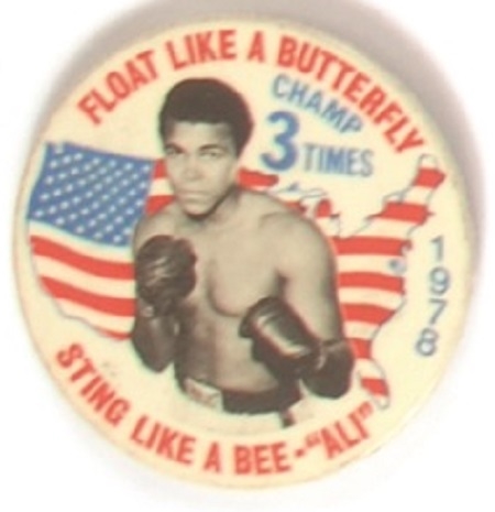 Ali Float Like a Butterfly 3-Time Champion 1978