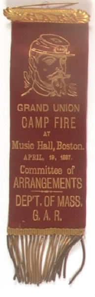 Massachusetts GAR Grand Union Camp Fire Ribbon