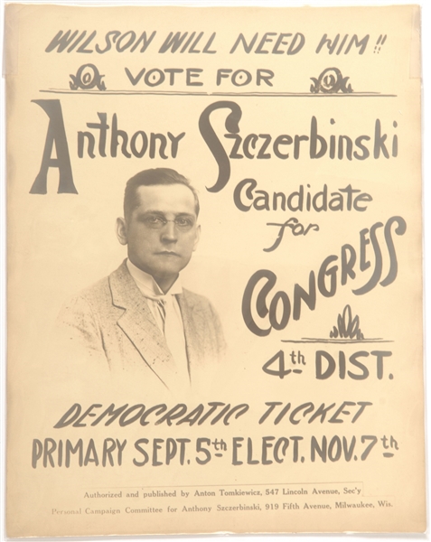 Anthony Szczerbinski, Wisconsin Wilson Coattail Poster