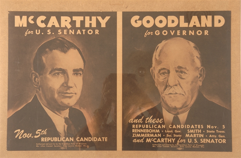 Joe  McCarthy and Goodland Wisconsin Poster