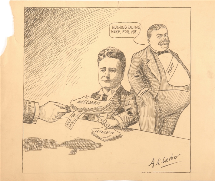 LaFollette-Taft Original Cartoon
