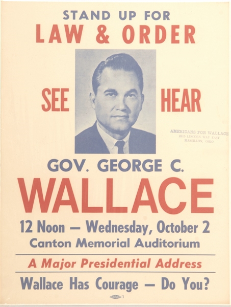 George Wallace Canton, Ohio Poster