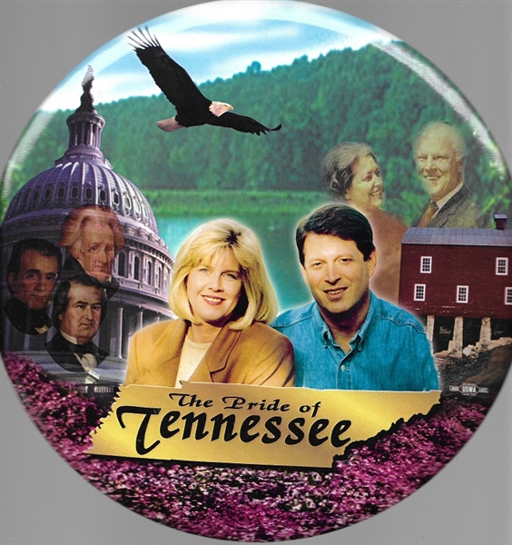 Al and Tipper Gore, Pride of Tennessee 9-Inch Pin