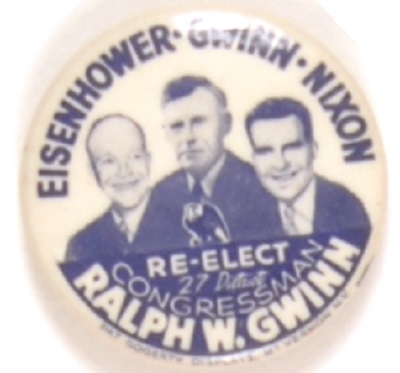 Eisenhower, Gwinn, Nixon Smaller Size New York Coattail