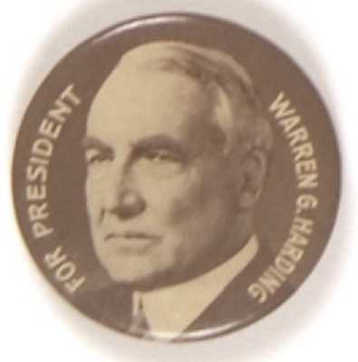 Harding for President Scarce Brown Celluloid
