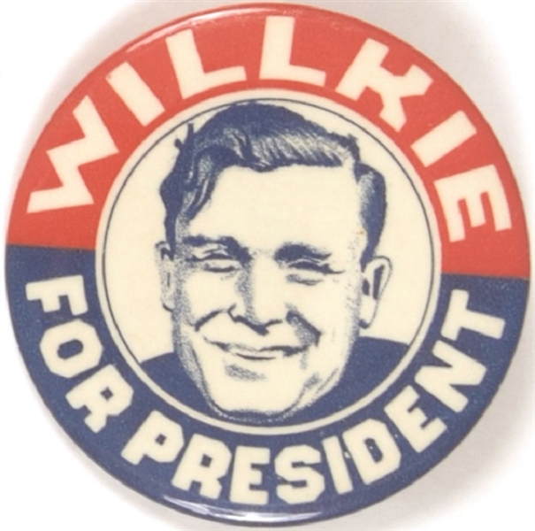 Willkie for President Red, White. Blue Larger Size Pin