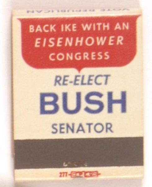 Eisenhower, Prescott Bush Connecticut Matchbook