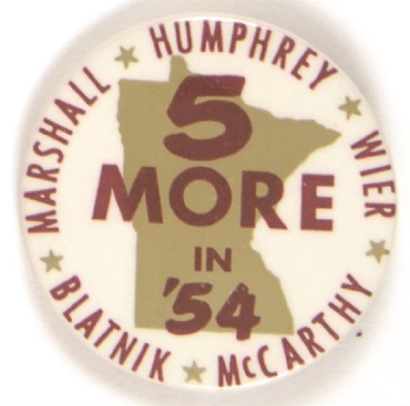 Humphrey 5 More in ’54 Minnesota Pin