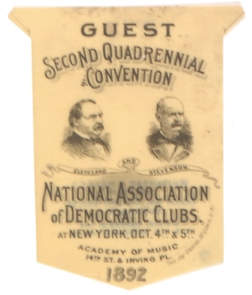 Cleveland, Stevenson National Association of Democratic Clubs Celluloid Badge