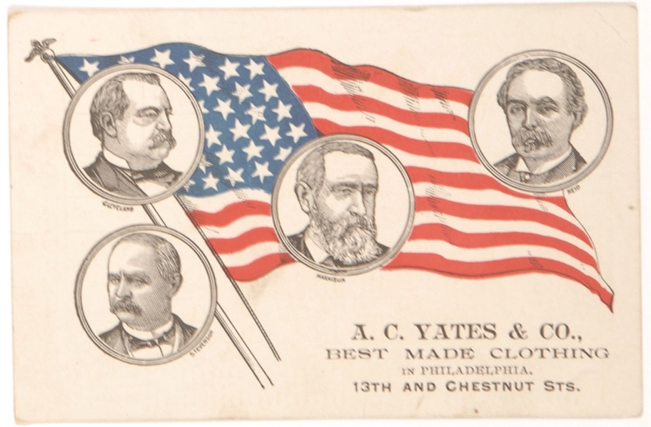 Cleveland and Harrison 1892 Trade Card