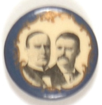 McKinley, Roosevelt Filigree with Blue Border