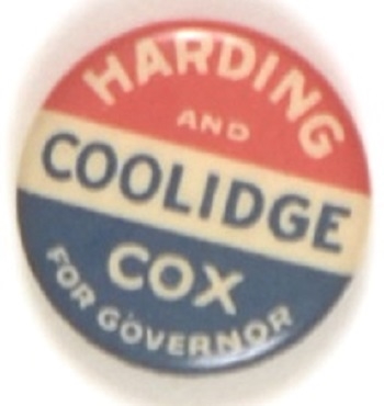 Harding, Coolidge, Cox Massachusetts Coattail