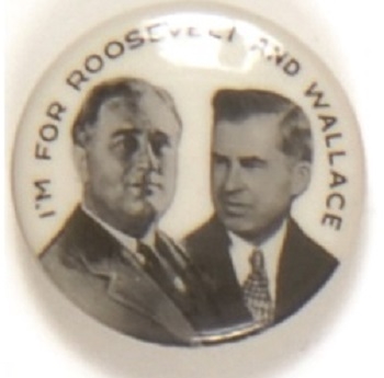 Roosevelt, Wallace Scarce St. Louis Button Jugate