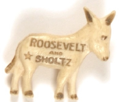 Roosevelt and Sholtz Scarce Florida Donkey Coattail