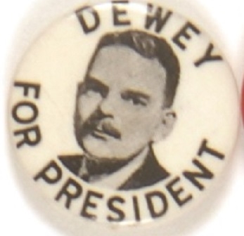 Dewey for President Black, White Picture Pin