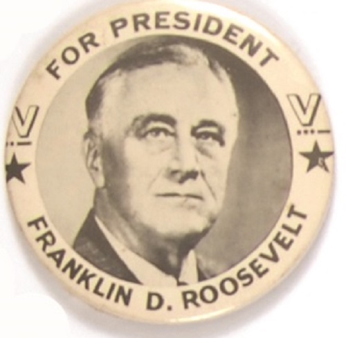 Franklin Roosevelt  Larger Size V for Victory