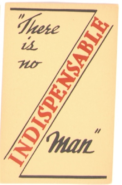 Willkie No Indispensable Man Postcard