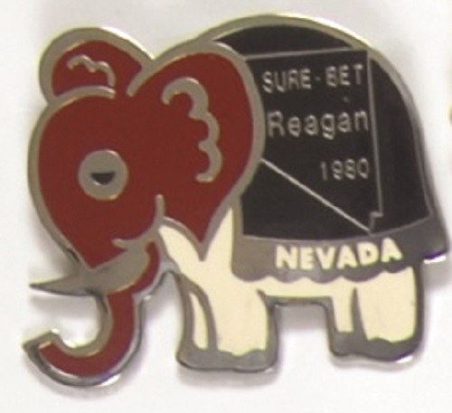 Sure Bet Reagan 1980 Nevada Enamel Pin