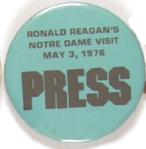 Reagan Notre Dame Visit Press Pin